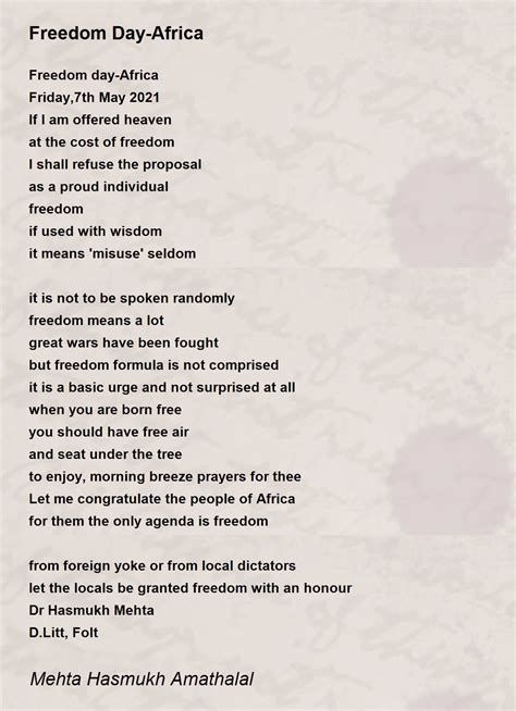 freedom day poem south africa